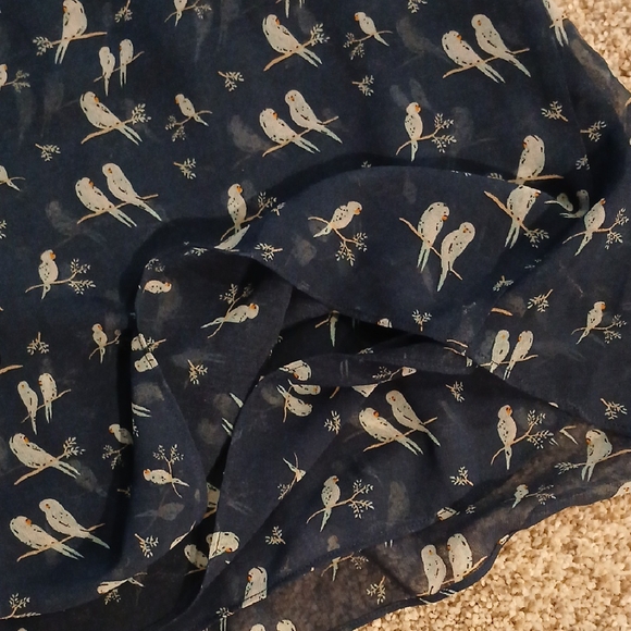 CAbi Dark Blue Bird Pattern Top - Picture 2 of 6